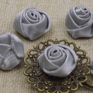 6 Noble Cabochons-Satin beauty 16 mm-Rose Grey image 3