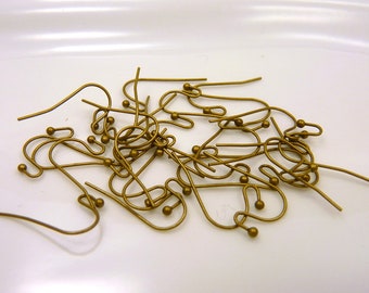 Réservé à Annika - 500 crochets d'oreilles - bronze antique - simple avec boule