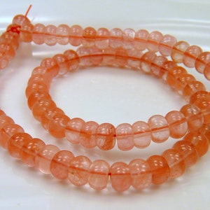 1 strand CHERRY QUARTZ Rondelle - 8 x 5 mm - LENSES