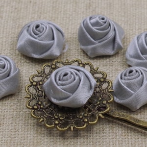 6 Noble Cabochons-Satin beauty 16 mm-Rose Grey image 1