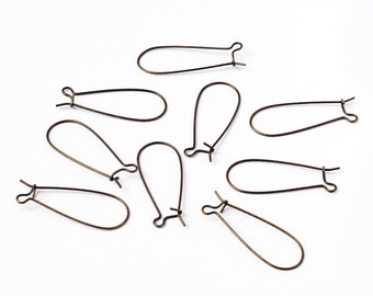 30 ear hooks - bronze KIDNEY HOOK Kidney hook 33 x 14 mm