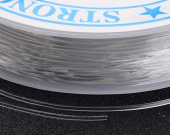 1 Rolle Gummiband - 1mm stark - transparent - crystal string, Band Kordel, klar, 4,5m, Stretchband