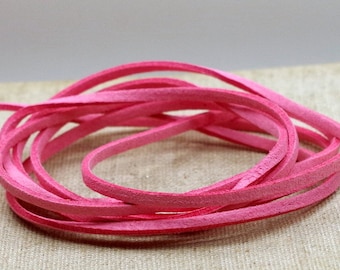 3m (0,50EUR/1m) WILDLEDERBAND Imitat 3mm - ROSA PINK