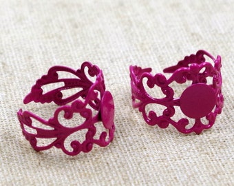 4 Ringrohlinge, MAGENTA  pink  Ringe Rohlinge