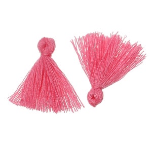 10 Mini QUASTEN - 25mm pink - rosa - koralle