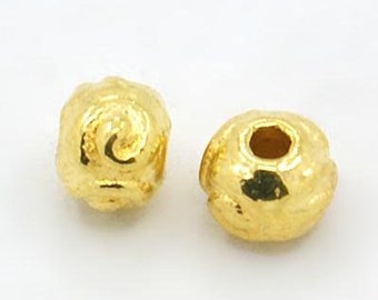 20 kleine Metallperlen, verzierte Rondelle, GOLD