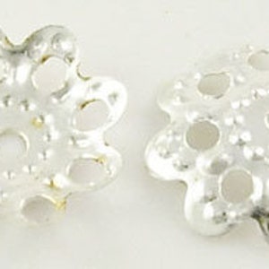 50 Perlenkappen Blume Silber 10mm Blütenkappen Bild 3