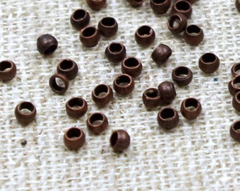 50 crimp Beads-copper-2 mm-Fädelloch: 1.2 mm