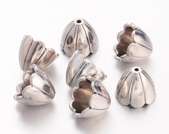 20 capuchons perles solides 15x17x17mm ANTIK SILVER - Cloches - Calyx Bell