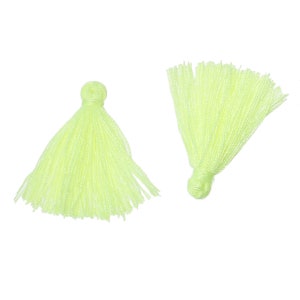 10 Mini QUASTEN - 25mm neon gelb