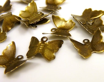 20 pendants - Butterflies BRONZE - 13 x 10 mm