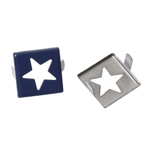 10 Nieten STERNE 15mm Quadrat DUNKELBLAU