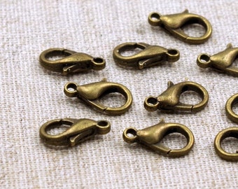 10 Karabiner 14x8mm - BRONZE - schlicht - Größe M