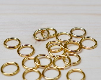 50 anillos de flexión - 8 mm - ORO - anillos divididos