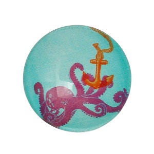 3 cabochon IN VETRO 20 mm - OCTOPOL E ANCORA