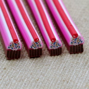 4 Polymer Clay Sticks KIRSCH SCHOKO MUFFIN Bild 1