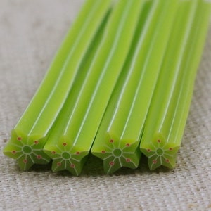 4 Polymer Clay Sticks STERN nail art hellgrün grün Bild 1
