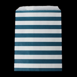 20 sacchetti di carta 18 x 13 cm - righe bianche blu - blu scuro