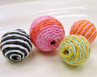 4 XL paper beads 22-28 mm - 4 colours - MIX - round - paper beads