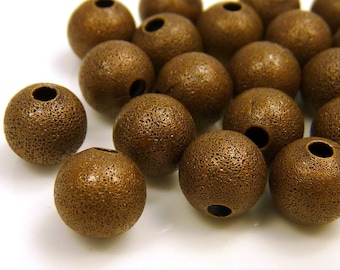 20 STARDUST beads - copper - 8 mm - metal beads