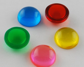 40 BUNTE Cabochons  12mm - 5mm-Kuppeln transparent