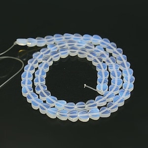70 Mini HEART Beads 5.5 mm - synthetic MOONSTONE - opal glass - hearts