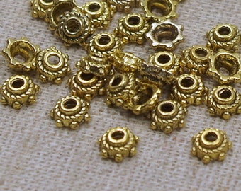 30 Mini Perlenkappen Hütchen 5mm GOLD, Kelche