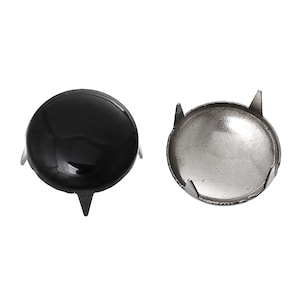 10 rivets - 12 mm round - BLACK