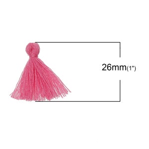 10 Mini QUASTEN 25mm pink rosa koralle Bild 3