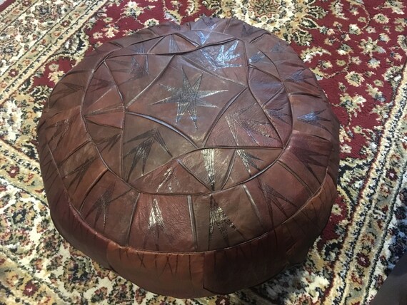 Marocchino fatto a mano in pelle di cammello Pouf Pouf Pouf | Etsy Italia