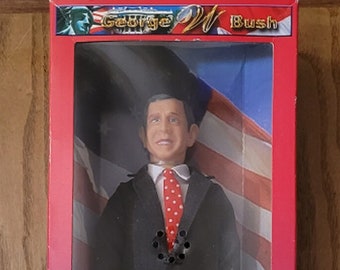 Vintage GEORGE w. BUSH Talking Doll 12 in. NIB 2003 Nrfb Manufacturer Sealed Nm-M Presidential Free Shipping
