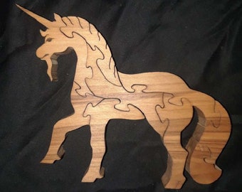 Holly Wood Unicorn Puzzle, Freestanding Mythical Gift