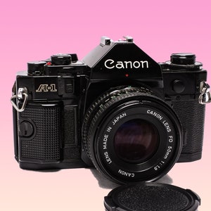 Nice Canon A-1 Camera + Canon FD 50mm F1.8 Lens