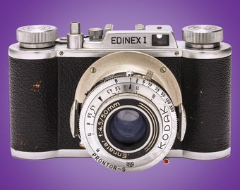 Wirgin Edinex I 35mm Camera + 50mm F4.5 Ennatar Lens in Rare Kodak Shutter, Very Uncommon Collectible