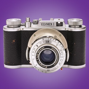 Wirgin Edinex I 35mm Camera + 50mm F4.5 Ennatar Lens in Rare Kodak Shutter, Very Uncommon Collectible