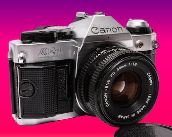 Vintage Canon AE-1 Program 50mm F/1.8 Kit Lens Film SLR