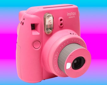Fujifilm Instax Mini 9 Pink Instant Camera with Matching Pink Carrying Case & Strap