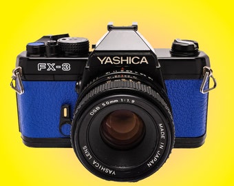 YASHICA FX-3 With 50 Mm F/1.9 Lens. - Black - Khaki Green Skin
