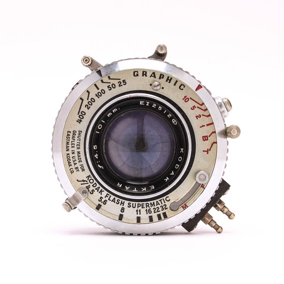 Beautiful 101mm F4.5 Kodak Ektar Lens in Supermatic Shutter