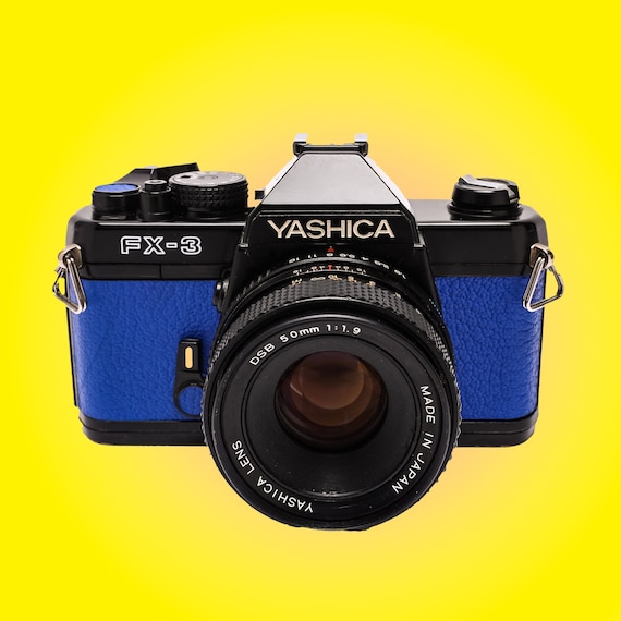 Yashica FX-3 Camera in Beautiful Blue Skin, With 50mm F1.9 Ready