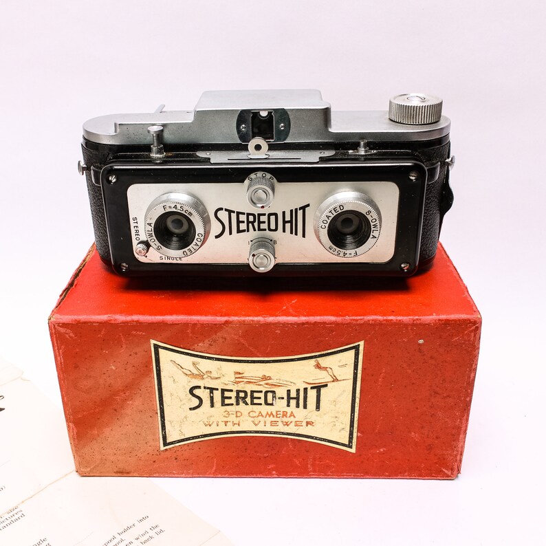Camera Hit Stereo Hit Exceptional Mid 1950s Camera W/case, Viewer, Example Images ...