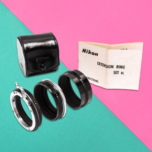 Nikon Extension Ring Set K for Nikon F + Leather Case & Instructions