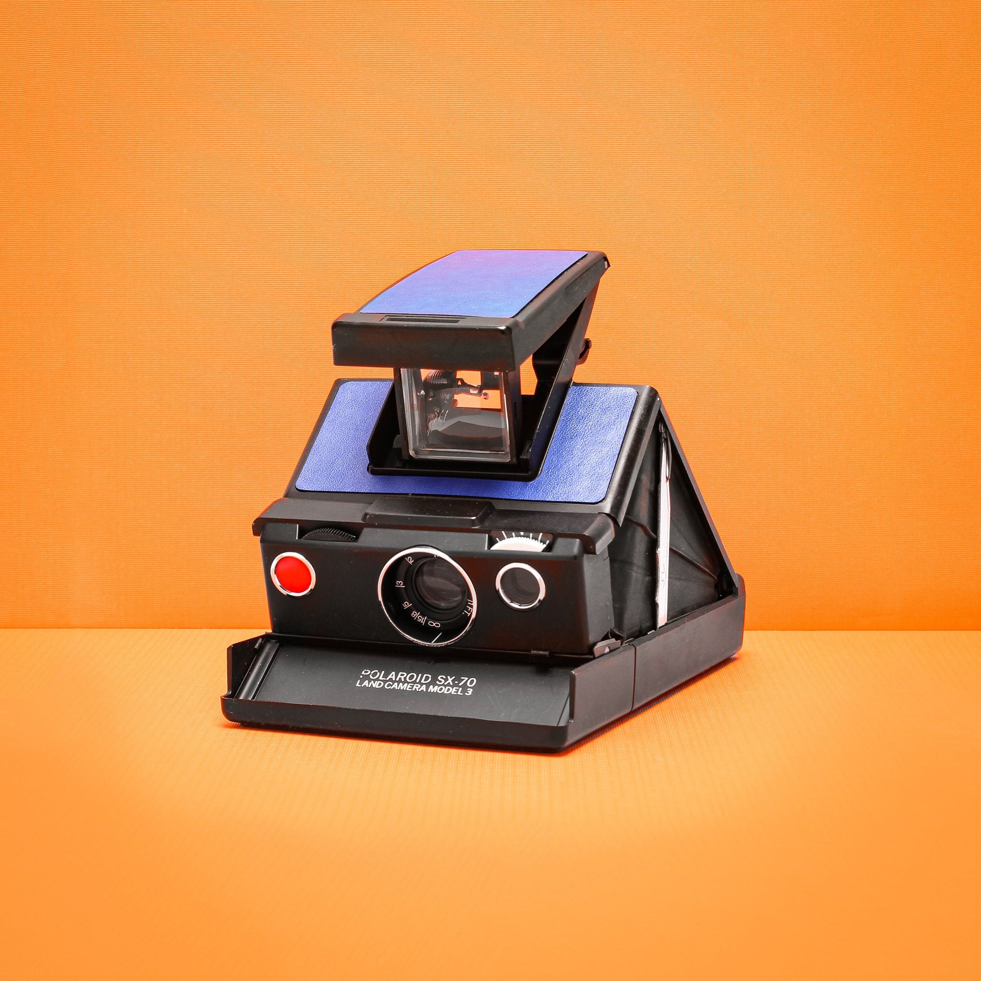 Classic Polaroid SX-70 Model 3 in Sexy Black and Royal Blue