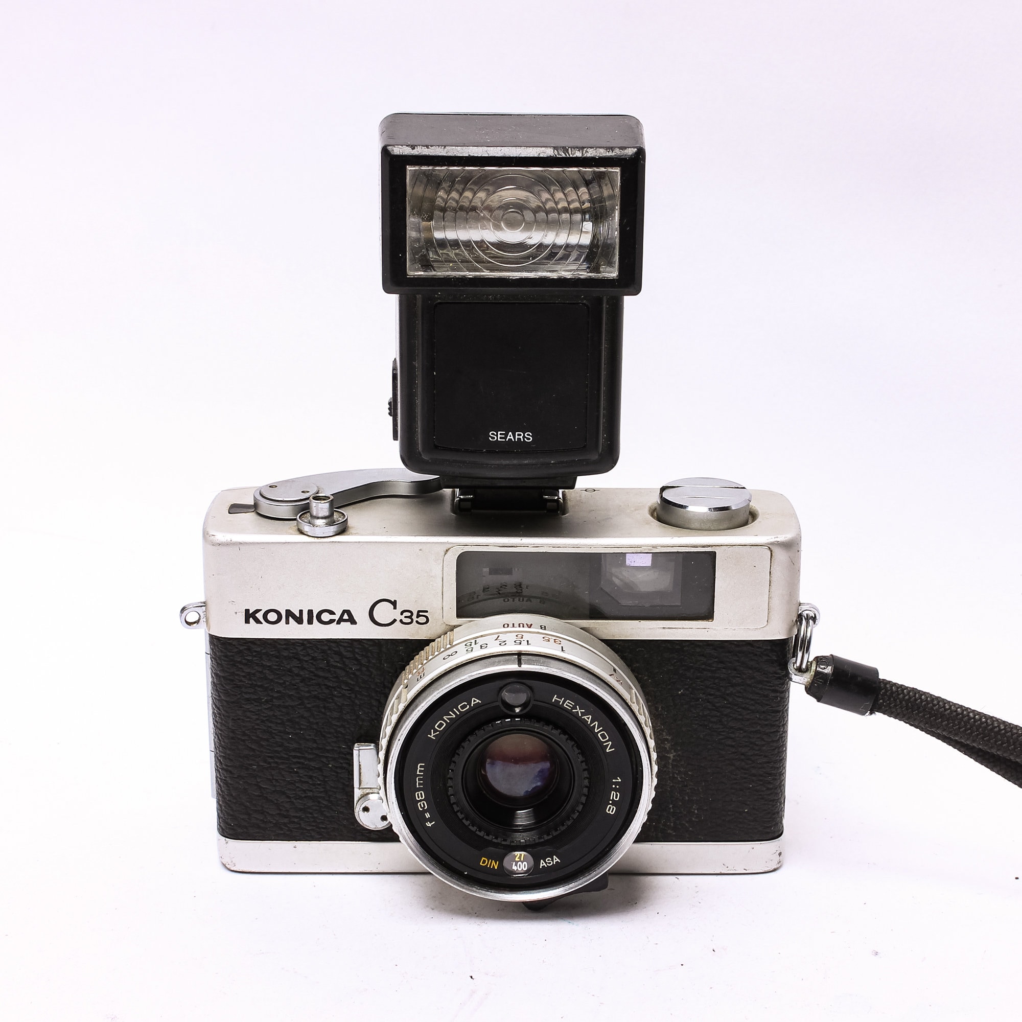 CLAd]Konica C35 Flash Matic Silver 35mm Film Camera [Exc++]