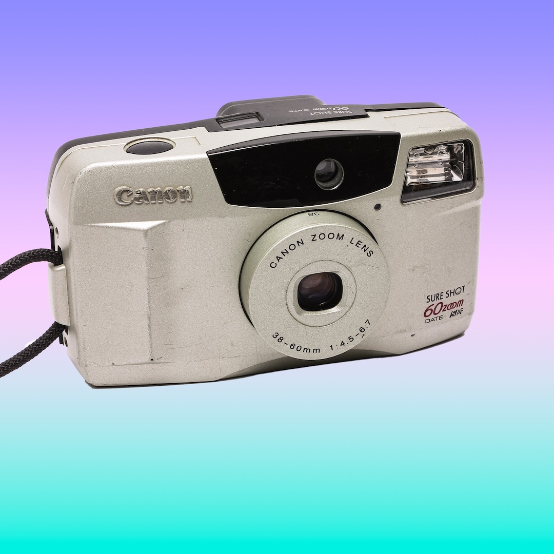 Canon Sure Shot 60 Zoom Date Point and Shoot 35mm Camera Etsy