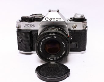 Canon AE-1 PROGRAM FD50mm F1.8 動作確認 ブラック Canon AE-1 Program Camera + Canon 50mm F1.8 FD Lens: Excellent! - Etsy