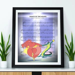 Fantasia Dance of the Hours Bladmuziek Wall Art, Canvas, Artwork, Art Print, Home Decor, Poster, Schilderij, Cadeau