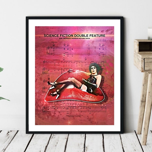 Rocky Horror Picture Show Wall Art, Canvas, Artwork, Art Print, Home Decor, Science Fiction Sheet Music Art