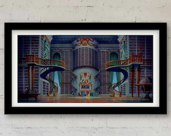 Belle's Library Scene from Beauty and the Beast Fine Art Wall Art, Canvas, Artwork, Art Print, Home Decor, Gift