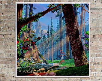 Beauty and the Beast, Beast's Castle, Opening Woods Scene Wall Art, Canvas, Artwork, Art Print, Home Decor, Movie Poster